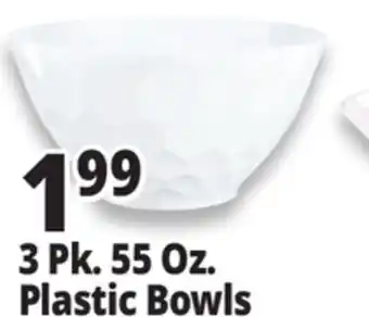Ocean State Job Lot 3 Pk. 55 Oz. Plastic Bowls offer
