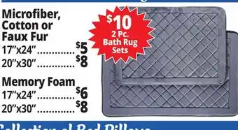 Ocean State Job Lot Microfiber, Cotton or Faux Fur offer