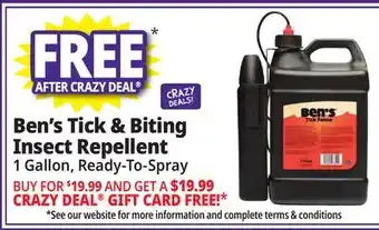 Ocean State Job Lot Ben's Tick & Biting Insect Repellent offer