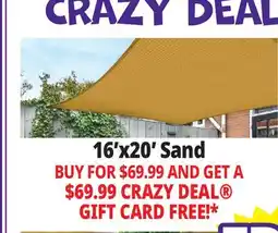 Ocean State Job Lot 16'x20' Sand offer