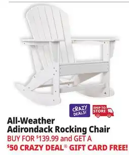 Ocean State Job Lot All-Weather Adirondack Rocking Chair White offer