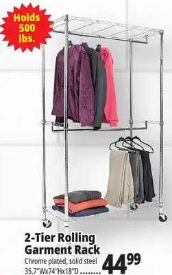 Ocean State Job Lot 2-Tier Rolling Garment Rack offer