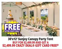 Ocean State Job Lot Sunjoy 30' x 12' Outdoor Canopy Party Tent White offer