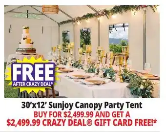 Ocean State Job Lot Sunjoy 30' x 12' Outdoor Canopy Party Tent White offer