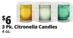Ocean State Job Lot 3 Pk. Citronella Candles offer