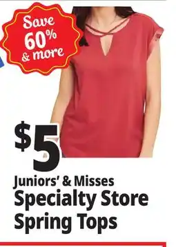 Ocean State Job Lot Juniors' & Misses Specialty Store Spring Tops offer
