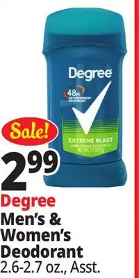 Ocean State Job Lot Degree Men's & Women's Deodorant offer