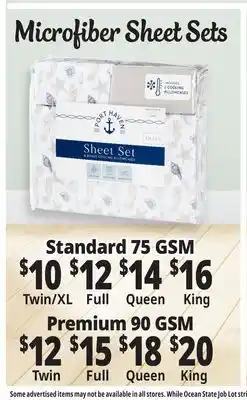 Ocean State Job Lot Microfiber Sheet Sets offer