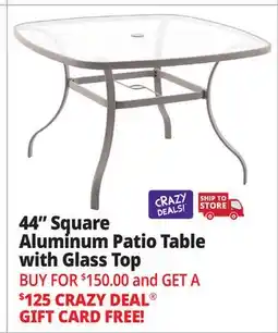 Ocean State Job Lot 44 Square Aluminum Patio Table with Glass Top offer