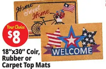 Ocean State Job Lot 18x30 Coir, Rubber or Carpet Top Mats offer