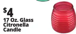 Ocean State Job Lot 17 Oz. Glass Citronella Candle offer