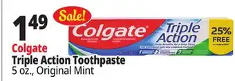 Ocean State Job Lot Colgate Triple Action Toothpaste offer