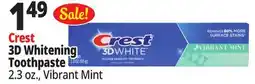 Ocean State Job Lot Crest 3D Whitening Toothpaste offer