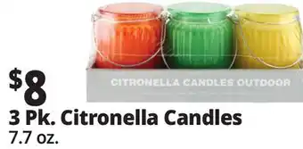 Ocean State Job Lot 3 Pk. Citronella Candles offer