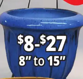 Ocean State Job Lot 8 to to 15 Outdoor Glazed Ceramic Planters offer