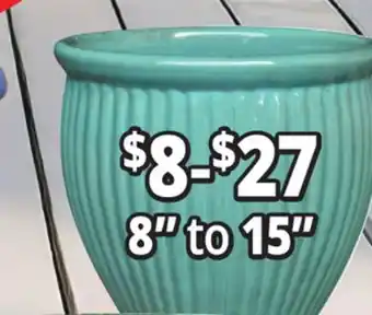 Ocean State Job Lot 8 to 15 Outdoors Glazed Ceramic Planters offer