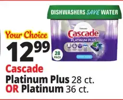 Ocean State Job Lot Cascade Platinum Plus 28 ct. OR Platinum 36 ct offer