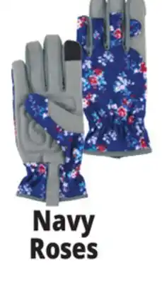 Ocean State Job Lot Garden Grove Women's Cushioned Palm Synthetic Leather Blue Floral Garden Glove offer