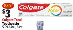 Ocean State Job Lot Colgate Total Clean Mint Toothpaste 6 oz offer