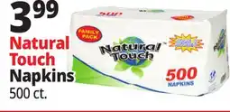 Ocean State Job Lot Natural Touch Family Pack 1-Ply Paper Luncheon Napkins 500-count offer
