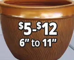 Ocean State Job Lot 6 to 11 Glazed Ceramic Planters offer