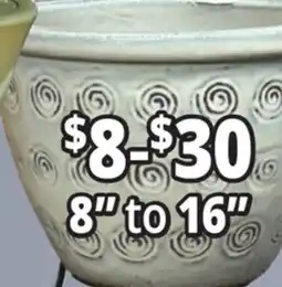 Ocean State Job Lot Outdoor Glazed Ceramic Planters 8 to 16 offer
