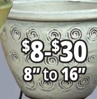 Ocean State Job Lot Outdoor Glazed Ceramic Planters 8 to 16 offer