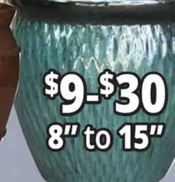 Ocean State Job Lot 8 to to 15 Outdoor Glazed Ceramic Planters offer