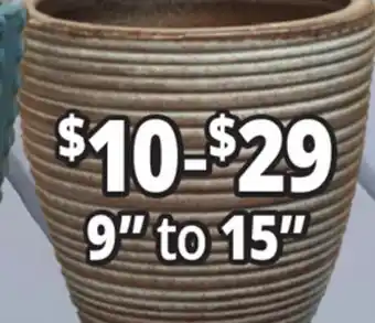 Ocean State Job Lot 9 to 15 Outdoor Glazed Ceramic Planters offer