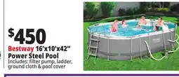 Ocean State Job Lot Bestway 16' Above Ground Power Steel Oval Pool Set offer