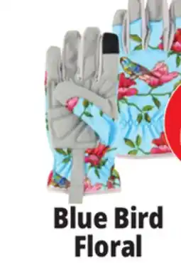 Ocean State Job Lot Garden Grove Women's Cushioned Palm Synthetic Leather Blue Bird Floral Garden Glove offer