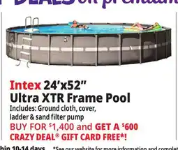 Ocean State Job Lot Intex 24' x 52 Ultra XTR Frame Pool Set with Sand Filter Pump offer