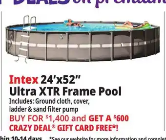 Ocean State Job Lot Intex 24' x 52 Ultra XTR Frame Pool Set with Sand Filter Pump offer