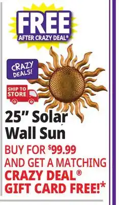 Ocean State Job Lot Regal Art & Gift 25 Solar Wall Decor Gold offer