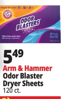 Ocean State Job Lot Arm & Hammer Fresh Burst Scent Odor Blasters Dryer Sheets 120 Count offer