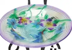 Ocean State Job Lot Hummingbird Glass Bird Bath with Metal Stand 18 offer