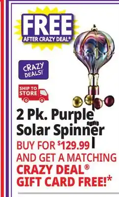Ocean State Job Lot Regal Art & Gift 60 Balloon Solar Wind Spinner Stake Purple 2 Count offer