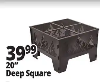 Ocean State Job Lot Outdoor Living Accents Square Fire Pit with Wild Fire Cutout Design 20 offer