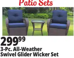 Ocean State Job Lot Outdoor Living Furnishings All-Weather 3-Piece Swivel Glider Set with Cushions offer
