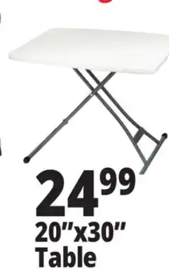 Ocean State Job Lot Enduro Adjustable White Folding Table 20 x 30 offer