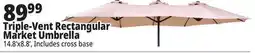 Ocean State Job Lot Outdoor Living Accents Triple-Vented Rectangular Market Umbrella offer
