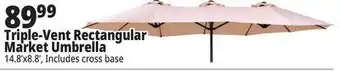 Ocean State Job Lot Outdoor Living Accents Triple-Vented Rectangular Market Umbrella offer