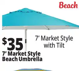 Ocean State Job Lot 7' Market Style Tilting Beach Umbrella offer