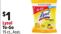 Ocean State Job Lot Lysol Disinfecting Wipes To-Go 15 Count offer