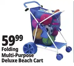 Ocean State Job Lot Folding Multi-Purpose Deluxe Beach Cart Blue offer