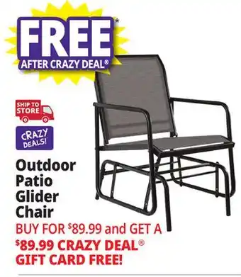 Ocean State Job Lot Outdoor Patio Glider Chair Black offer