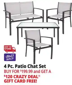 Ocean State Job Lot 4-Piece Patio Chat Set Gray offer