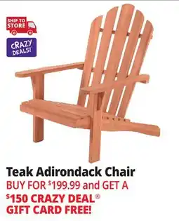 Ocean State Job Lot Teak Adirondack Chair offer