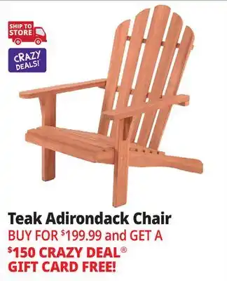 Ocean State Job Lot Teak Adirondack Chair offer