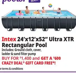 Ocean State Job Lot Intex 24' x 12' x 52 Ultra XTR Frame Rectangular Pool Set with Sand Filter Pump offer